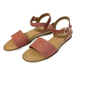 Isaac Mizrahi Women Shoes Sandals Wedge Cassidy Casual Siz 9M Coral Pink